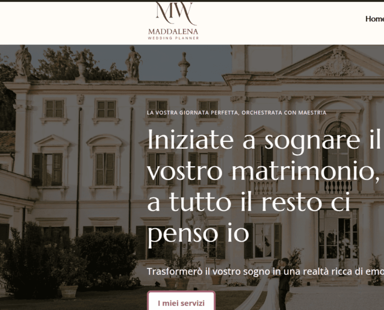 Sito web di Maddalena — Wedding Planner (Wedding · Verona), realizzato da Ilaria Dutto